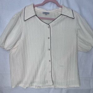 Polagram Cream Blouse NWOT 1XL
